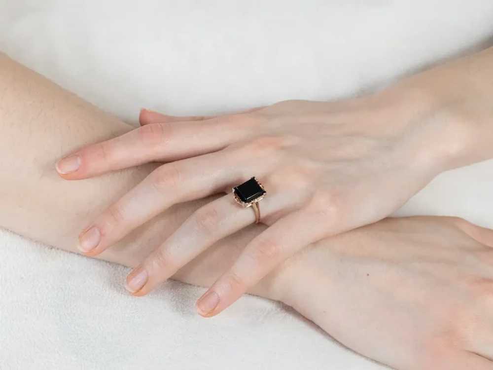 Vintage Black Onyx Ladies Ring - image 10