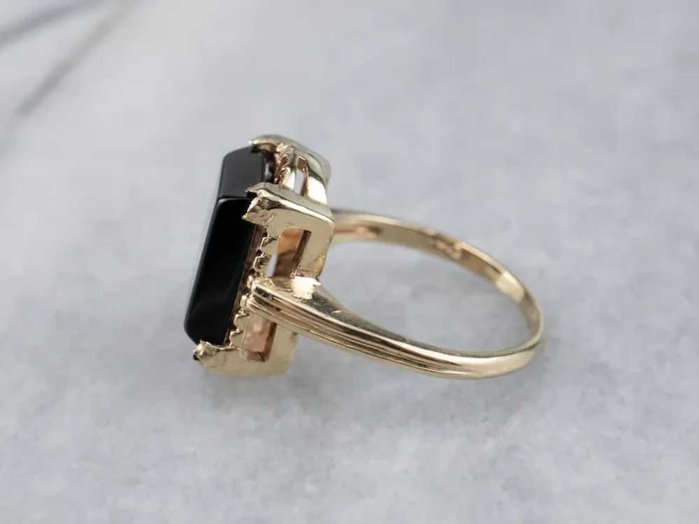 Vintage Black Onyx Ladies Ring - image 4