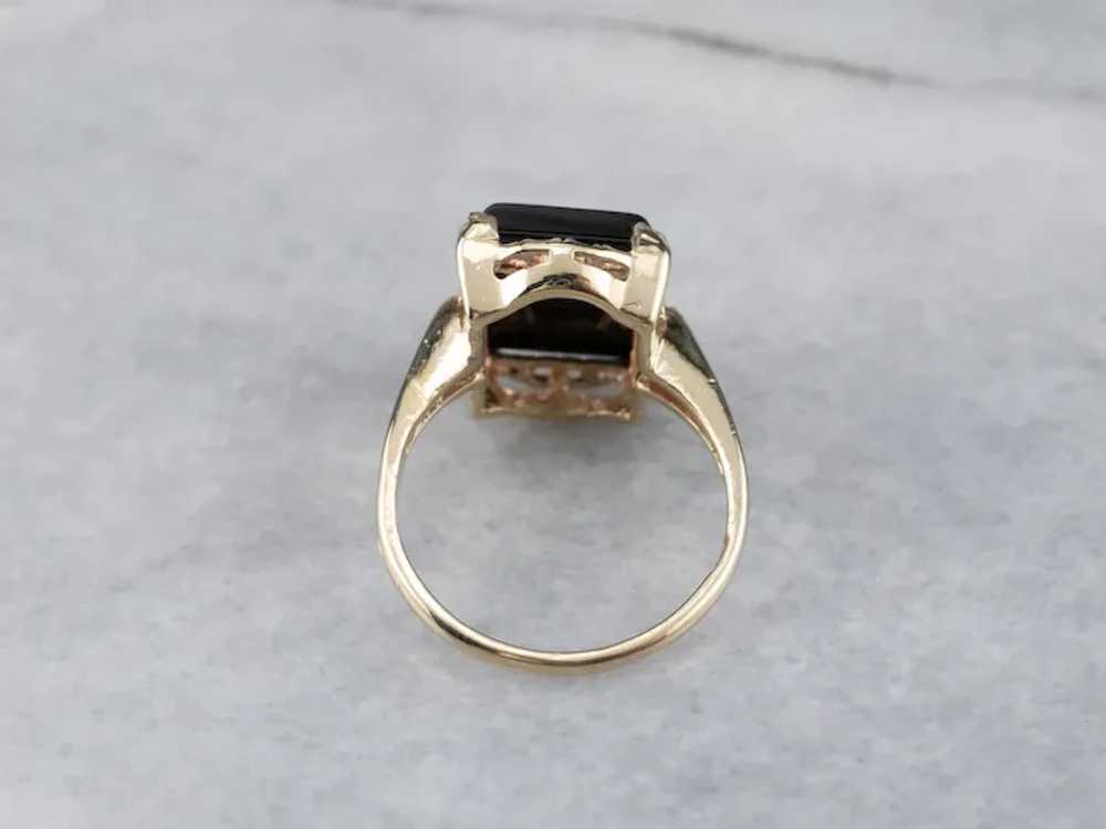 Vintage Black Onyx Ladies Ring - image 5