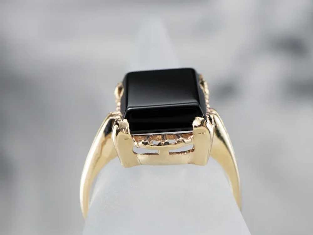 Vintage Black Onyx Ladies Ring - image 8