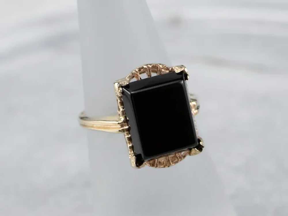 Vintage Black Onyx Ladies Ring - image 9