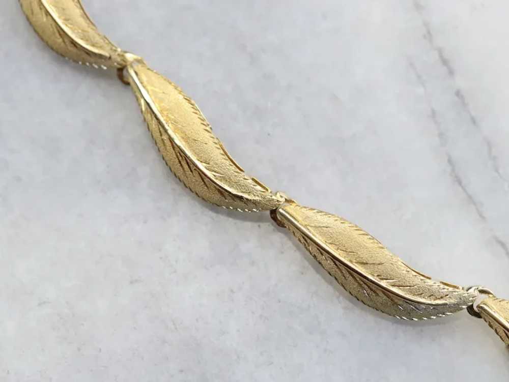 Vintage 18 Karat Gold Leaf Bracelet - image 4