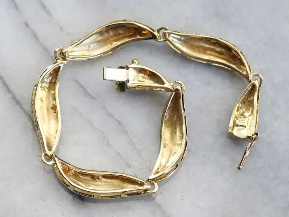 Vintage 18 Karat Gold Leaf Bracelet - image 5