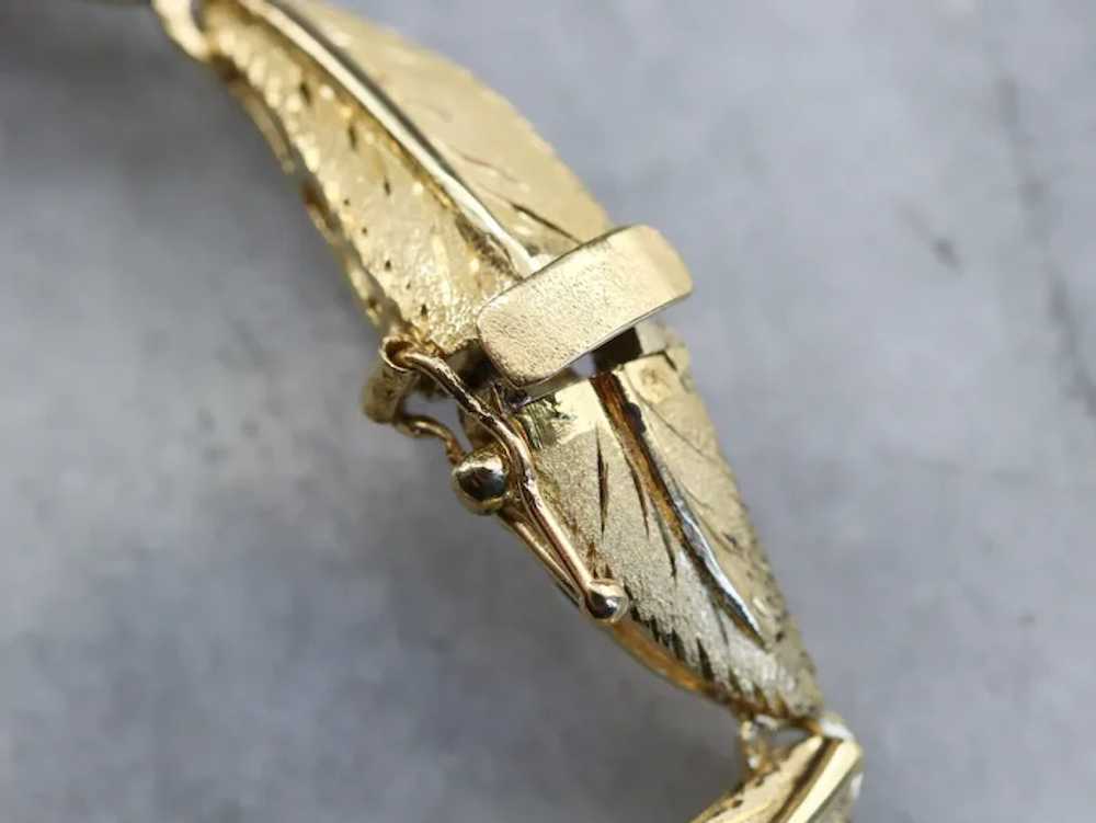 Vintage 18 Karat Gold Leaf Bracelet - image 7