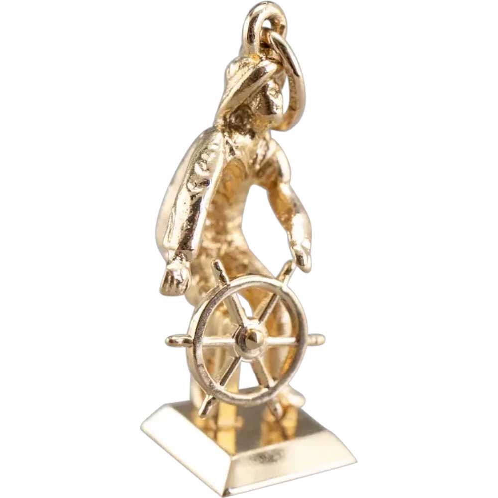 Vintage Moving Sailor at the Helm Charm - image 1
