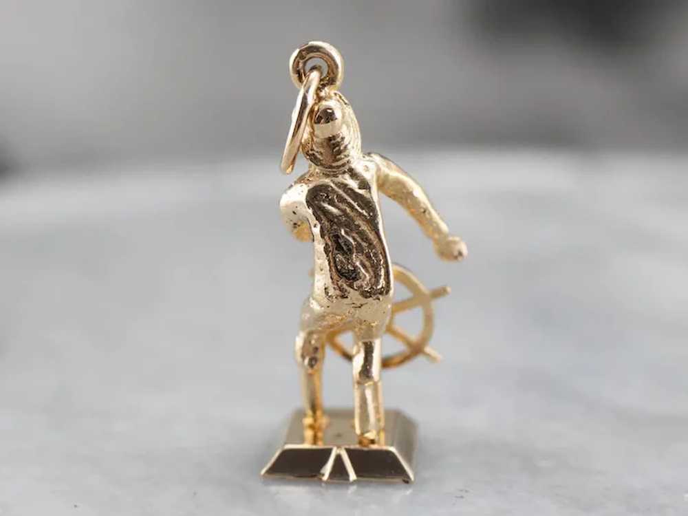 Vintage Moving Sailor at the Helm Charm - image 4