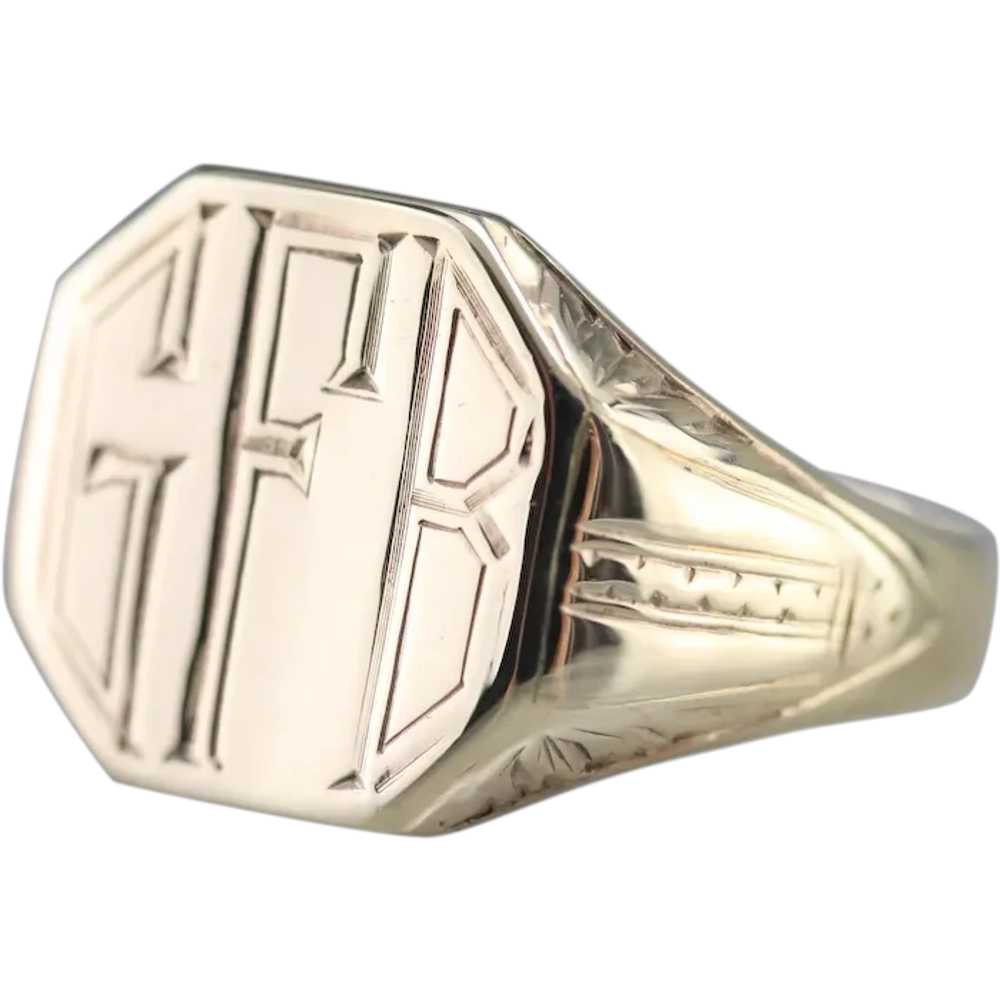Art Deco "GFB" Signet Ring - image 1