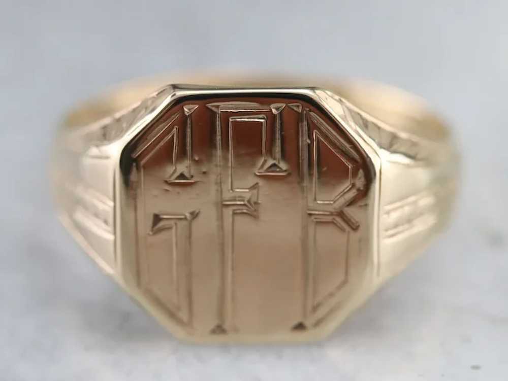 Art Deco "GFB" Signet Ring - image 3
