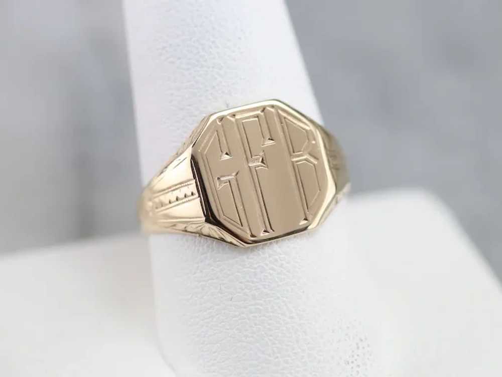 Art Deco "GFB" Signet Ring - image 6