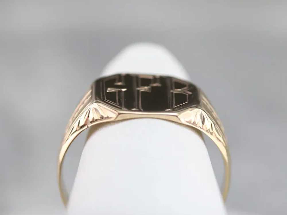 Art Deco "GFB" Signet Ring - image 8