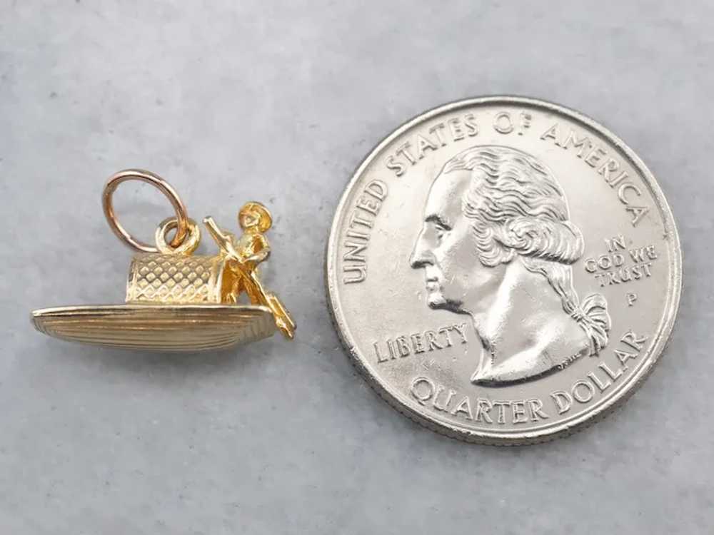 Vintage 14 Karat Gold River Boat Charm - image 7