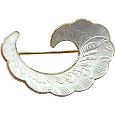 Sinuous Ivar T. Holth Enamel Wave Brooch c. 1950