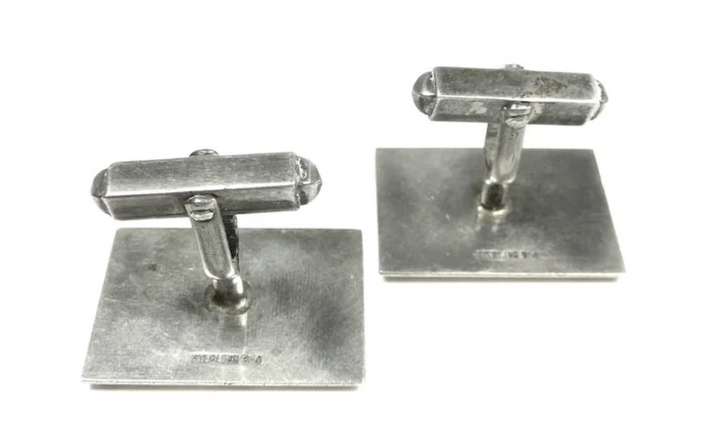 Classic Japanese Character Cufflinks 950 Silver c… - image 3