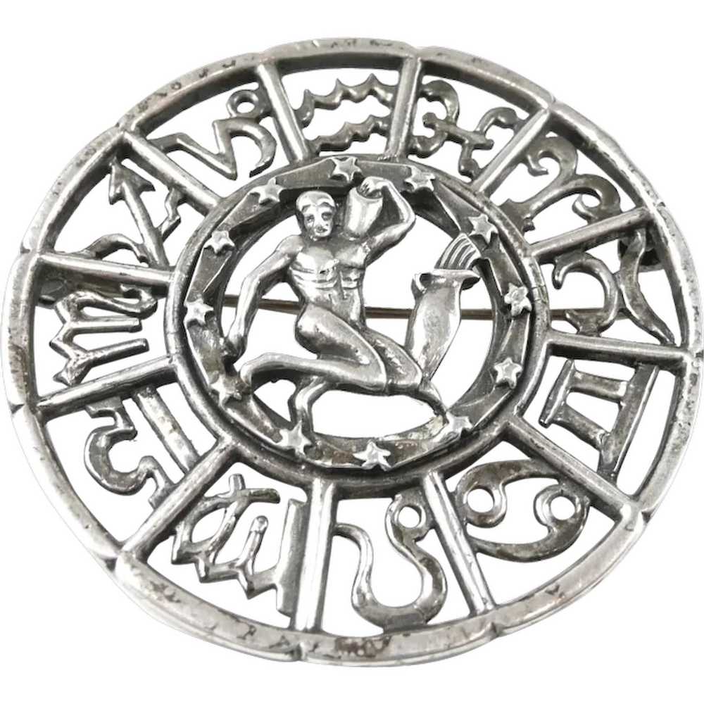 Crisp Elle Cone Aquarius Zodiac Pendant/ Brooch c… - image 1