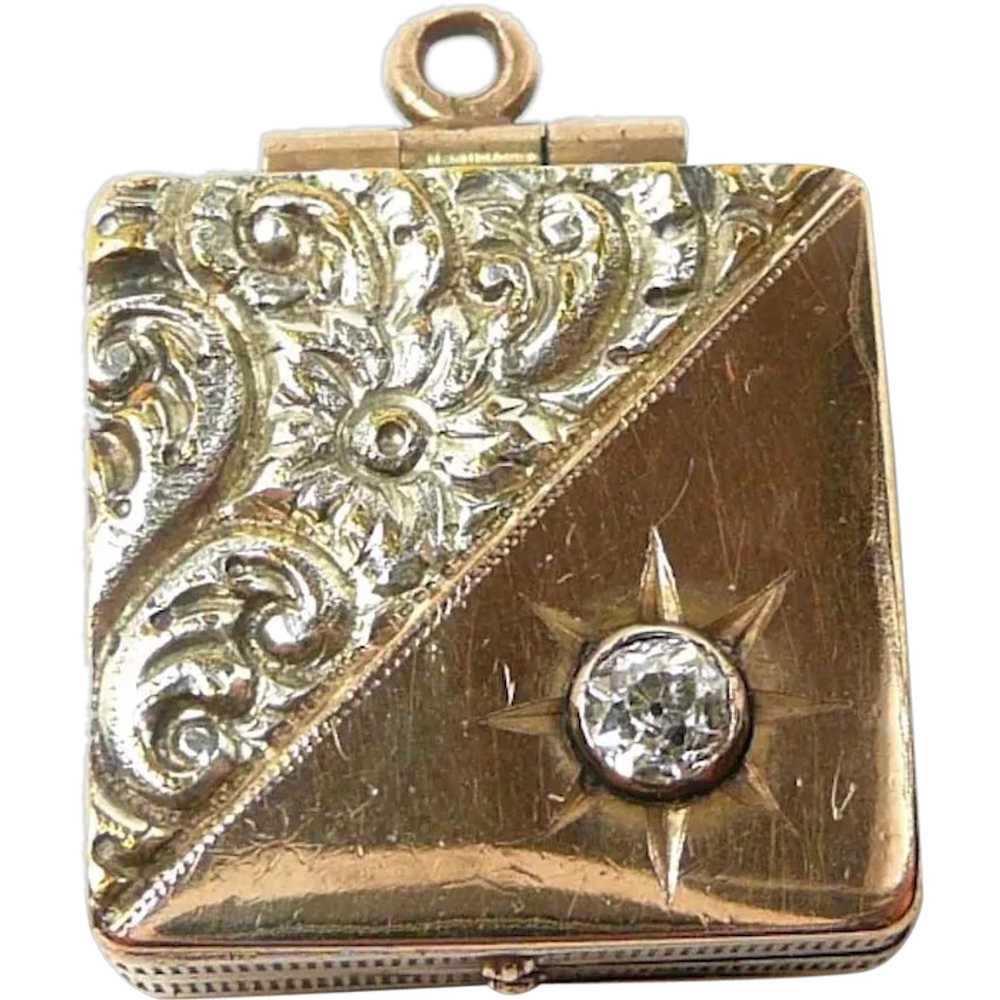 Special Diamond Book Locket Charm c. 1920 - image 1