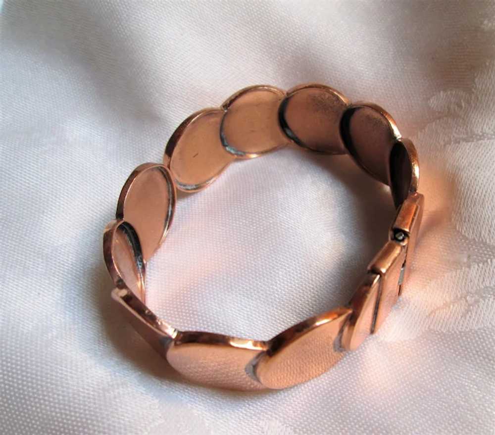 Renoir Fused Copper Circles Clasp Bracelet and Ea… - image 3