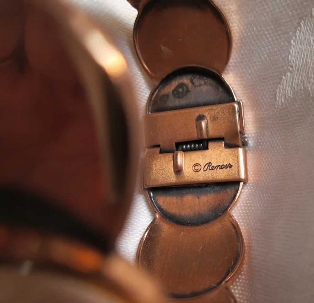 Renoir Fused Copper Circles Clasp Bracelet and Ea… - image 5