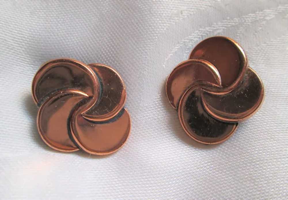 Renoir Fused Copper Circles Clasp Bracelet and Ea… - image 6