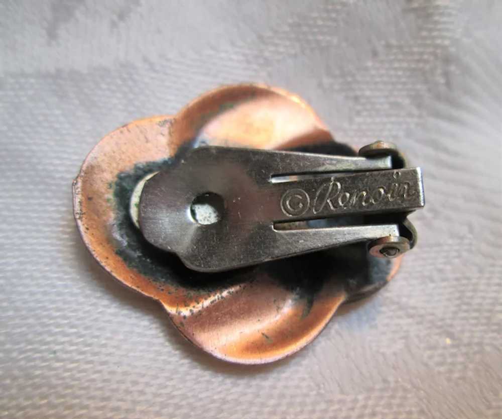 Renoir Fused Copper Circles Clasp Bracelet and Ea… - image 8