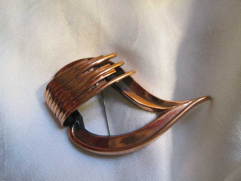 Renoir "Meadowbrook" Copper Brooch Pin - image 2