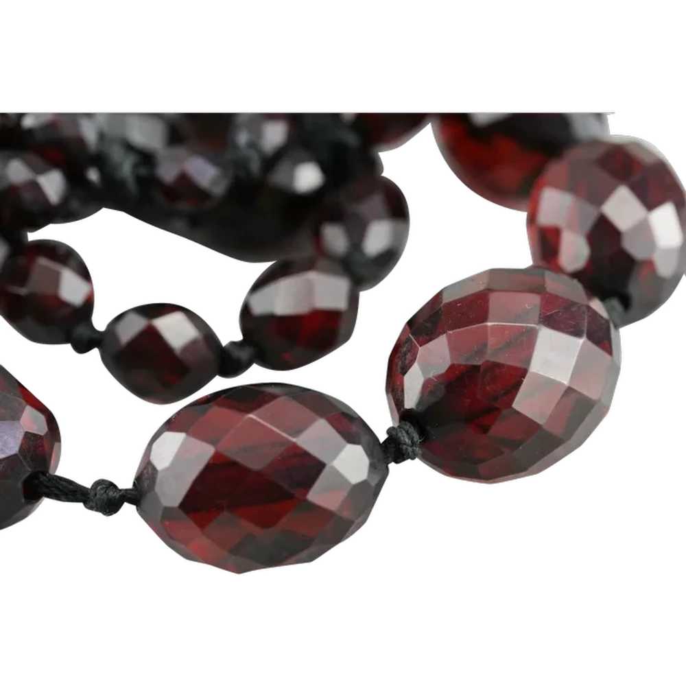 Vintage Cherry Amber Bakelite Necklace - image 1