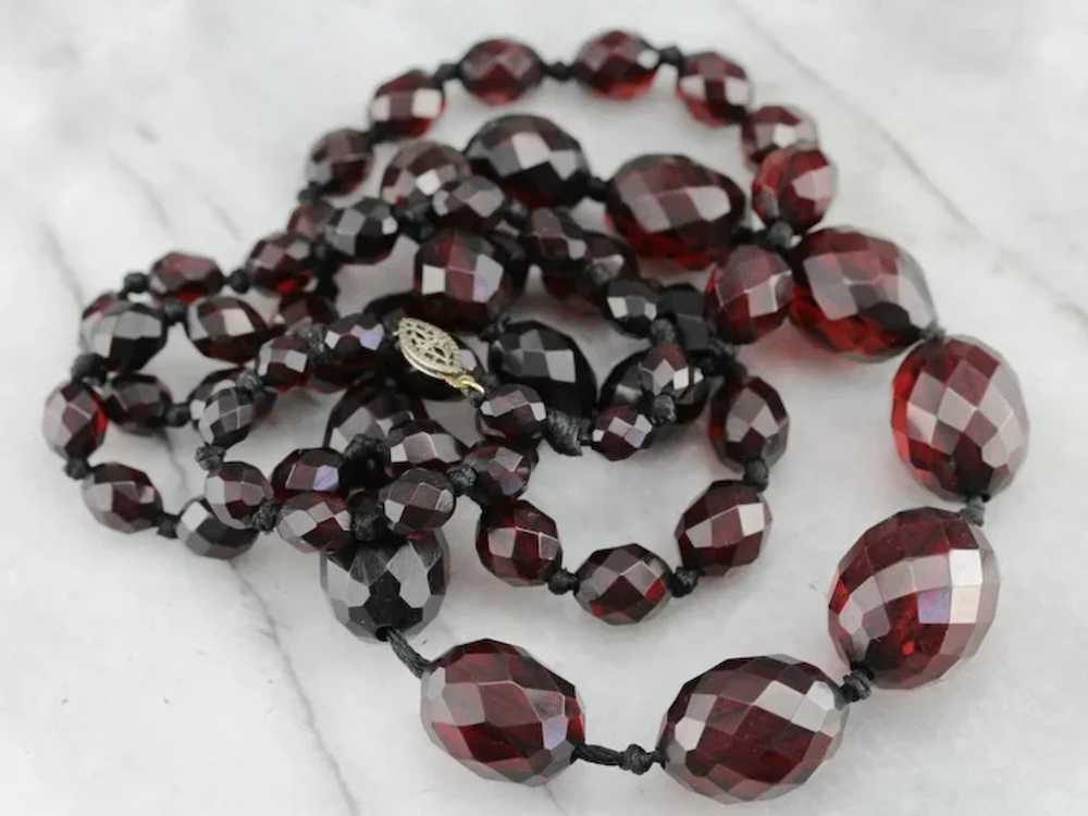 Vintage Cherry Amber Bakelite Necklace - image 3