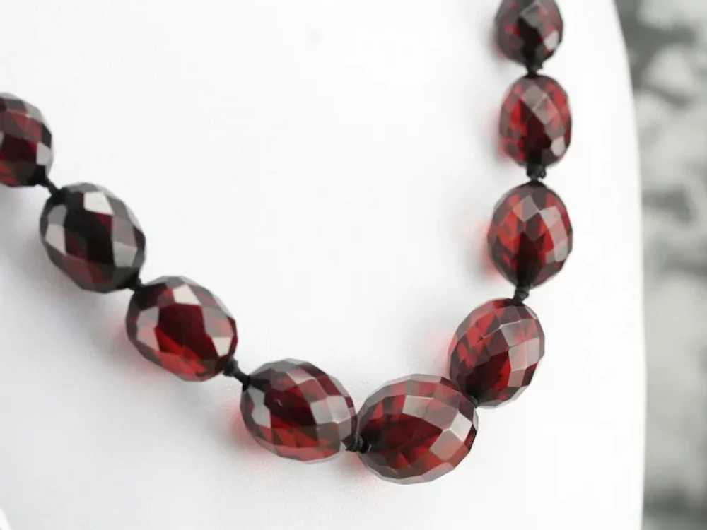 Vintage Cherry Amber Bakelite Necklace - image 5