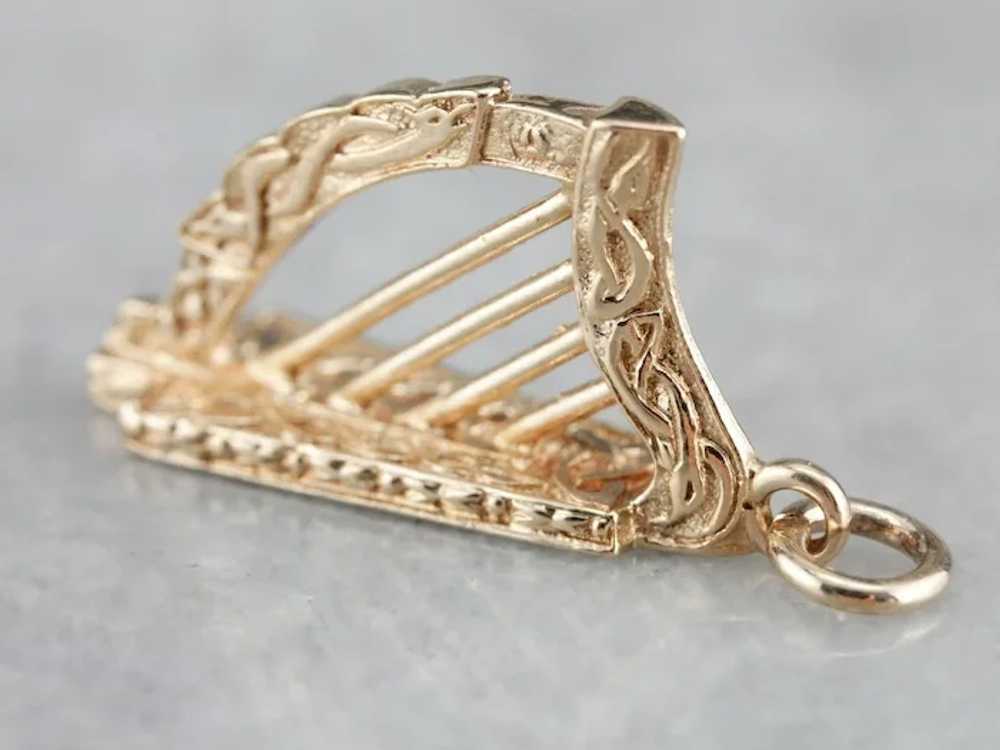 Vintage Irish Harp Pendant or Charm - image 2