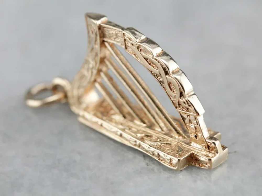 Vintage Irish Harp Pendant or Charm - image 3