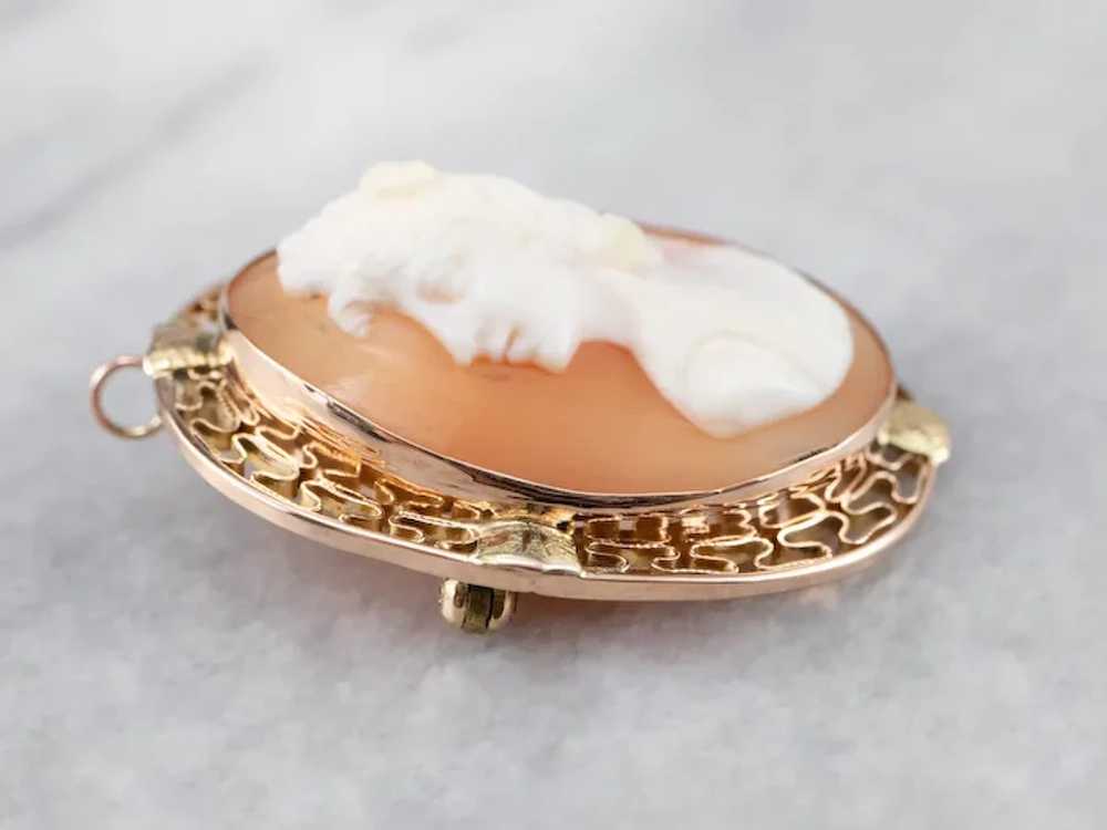 Mid-Century Cameo Filigree Pin or Pendant - image 4