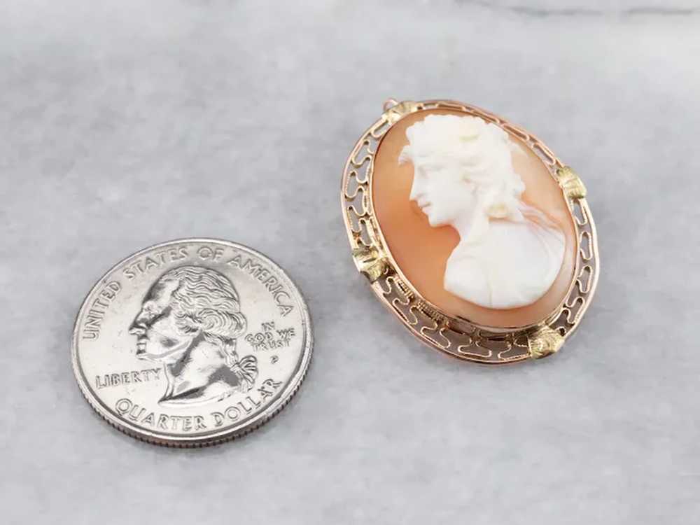 Mid-Century Cameo Filigree Pin or Pendant - image 7