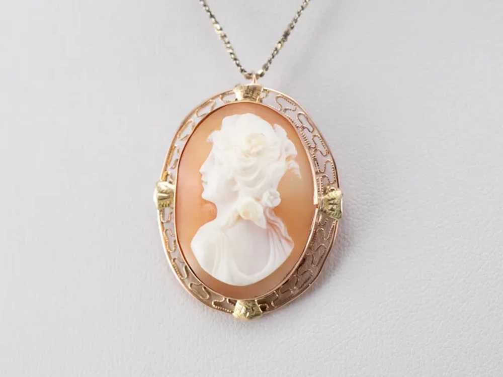 Mid-Century Cameo Filigree Pin or Pendant - image 9