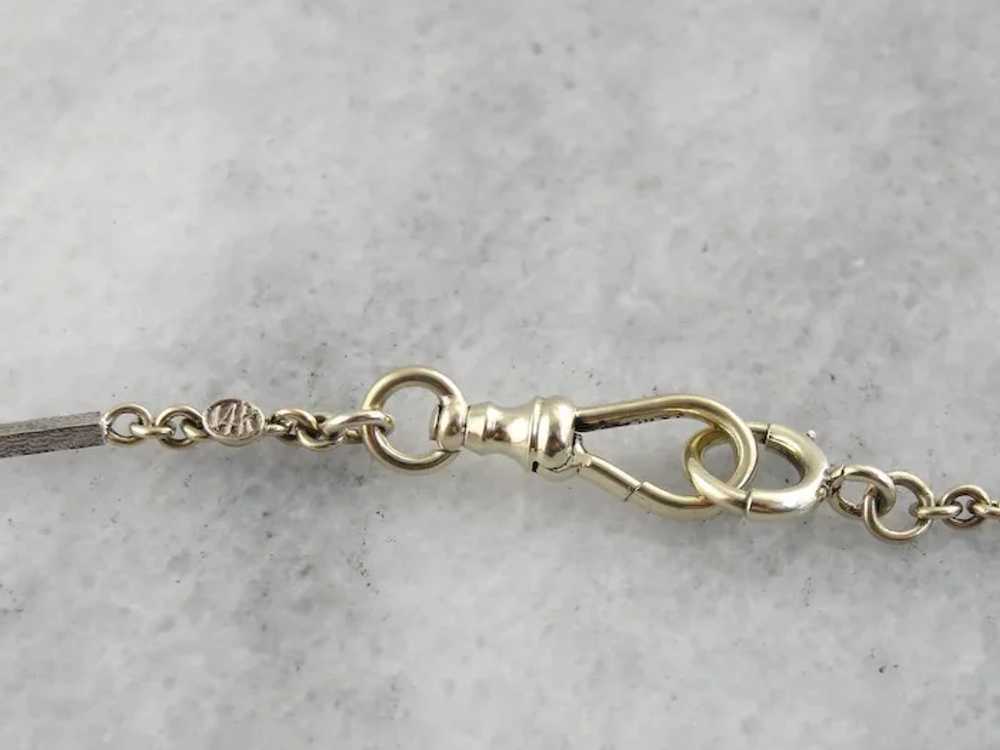Early Art Deco Two Tone Pocket Watch Chain - image 4