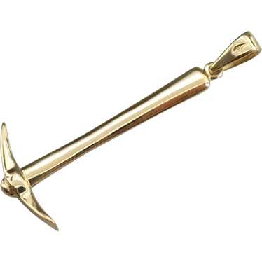 Large 18 Karat Gold Pickaxe Pendant