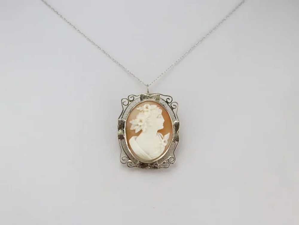 Art Deco Filigree Cameo Brooch or Pendant - image 8