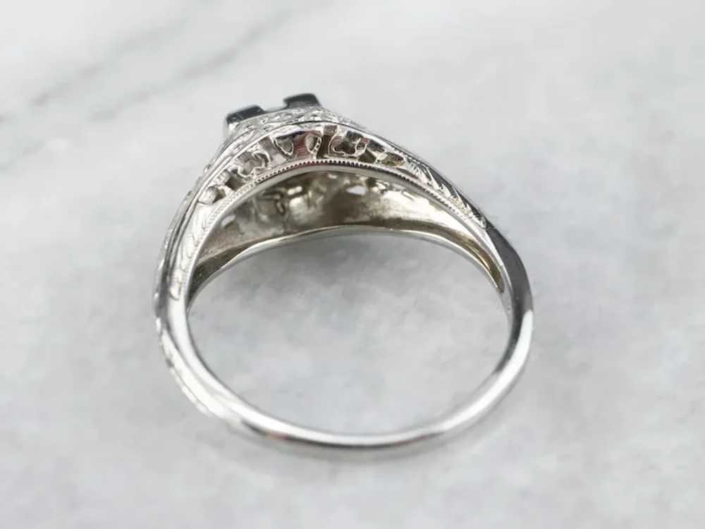 Art Deco Diamond Solitaire Engagement Ring - image 5
