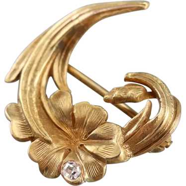Diamond Art Nouveau Floral Pin
