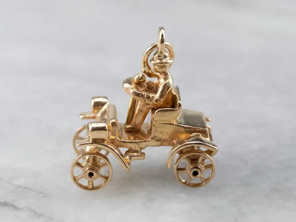 Vintage 14 Karat Gold Model-T Charm - image 3
