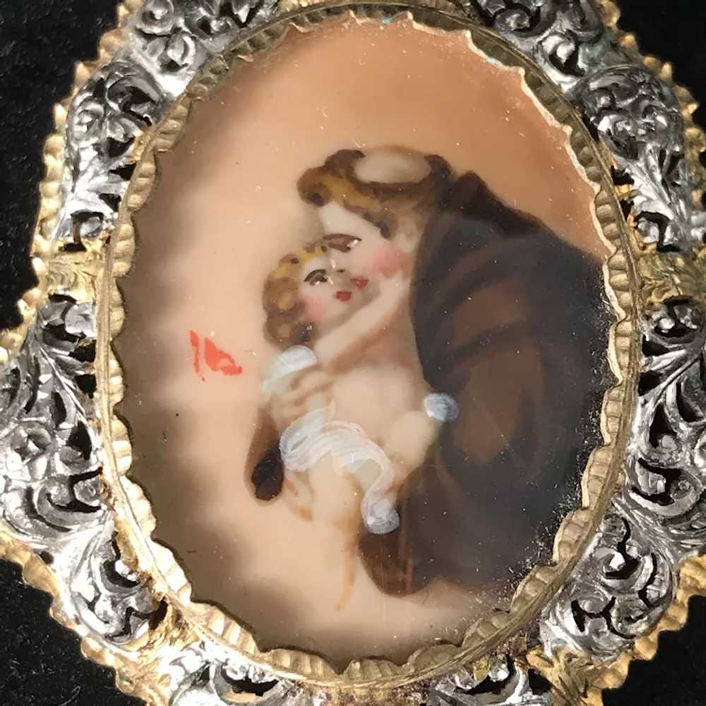 Saint Anthony Hand Painted Vermeil Pendant - image 3