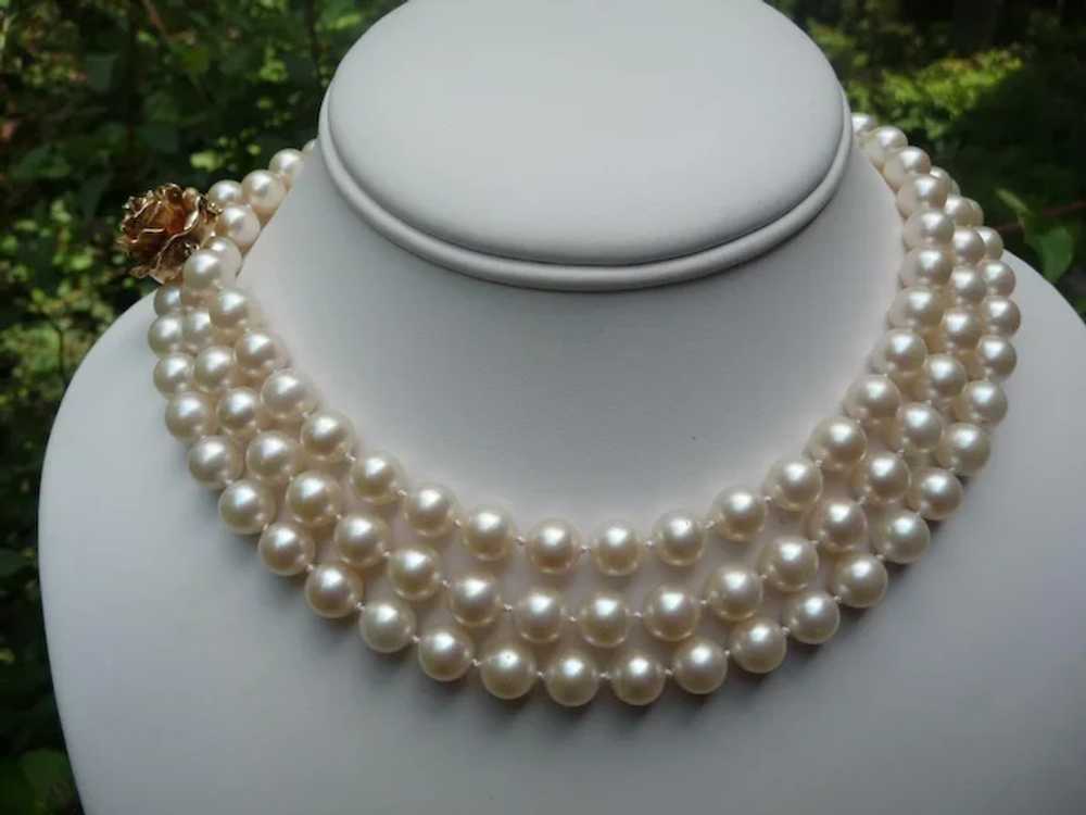 Gorgeous 50" strand of exceptional Cultured Pearls - image 2