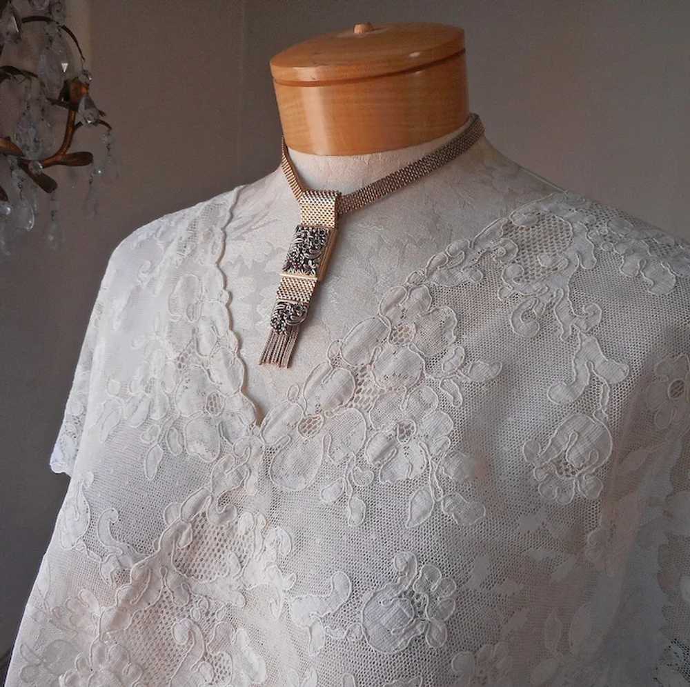 Victorian Revival Mesh Necklace Circlet Tab Drop … - image 2
