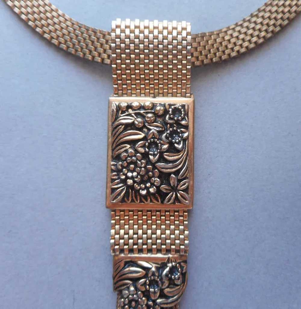 Victorian Revival Mesh Necklace Circlet Tab Drop … - image 5