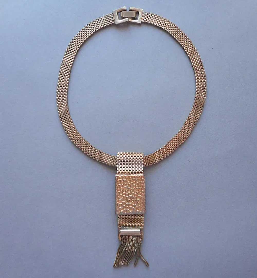 Victorian Revival Mesh Necklace Circlet Tab Drop … - image 8