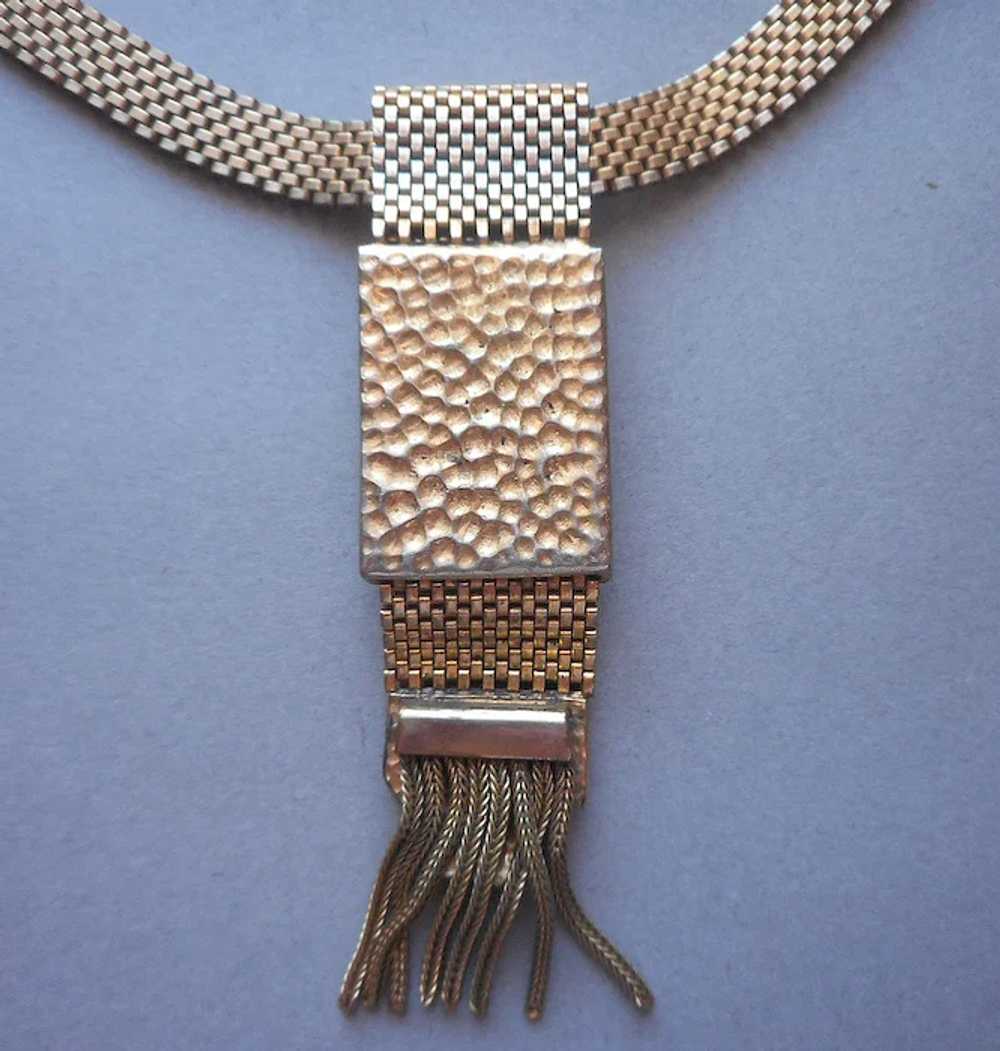 Victorian Revival Mesh Necklace Circlet Tab Drop … - image 9