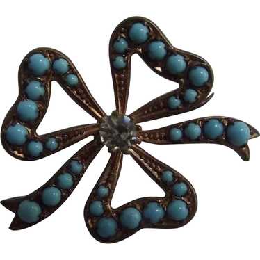 Victorian/Edwardian Pin With Turquoise - image 1