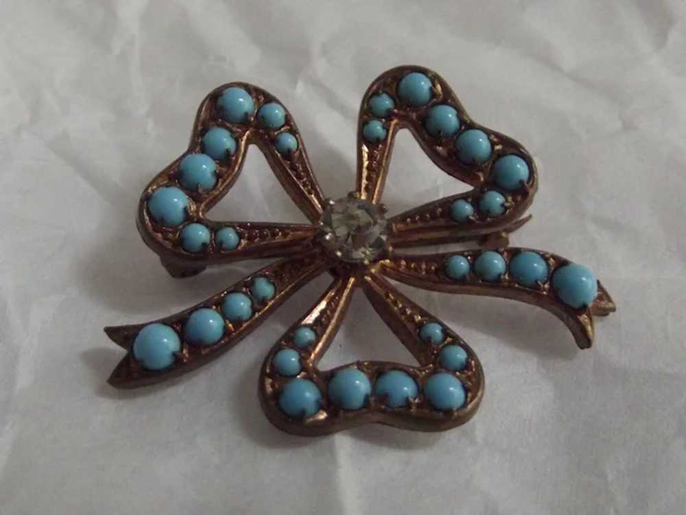 Victorian/Edwardian Pin With Turquoise - image 3