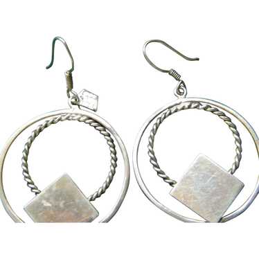 Double Hoop Sterling Silver Pierced Earrings 14.2… - image 1