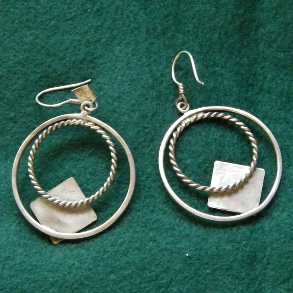 Double Hoop Sterling Silver Pierced Earrings 14.2… - image 6