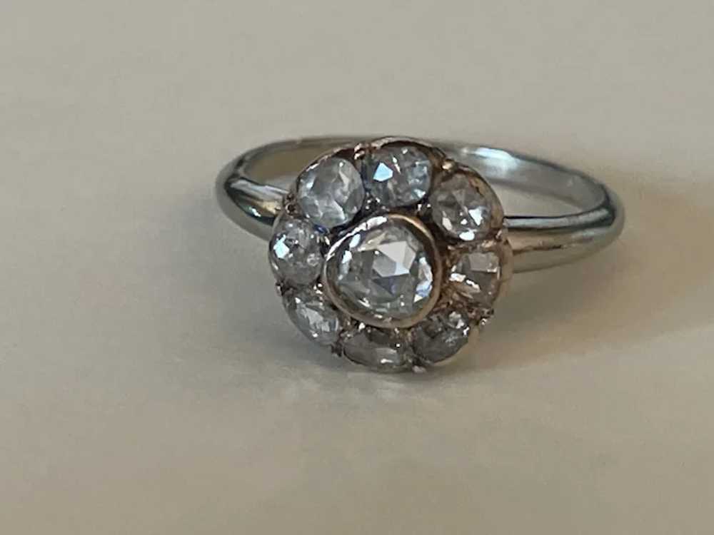 14kt Collet Set Rose Cut  Diamond Ring - image 10