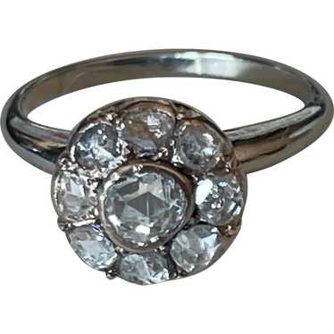 14kt Collet Set Rose Cut  Diamond Ring - image 1